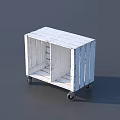White Open Wooden Storage Shelf With Wheels Sturdy Design For Home Storage
