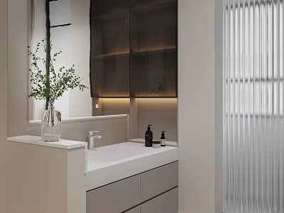Modern bathroom platinum cabinet 3d model