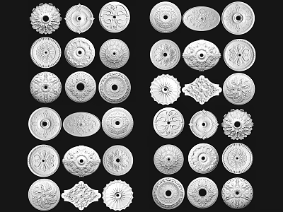 Decorative Ceiling Light Plates with Various Intricate Patterns and Unique Designs 3d model