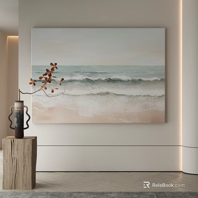 Abstract Seascape Painting For Interior Wall Decor 3d model