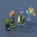 Juice Drink Glass 3d model