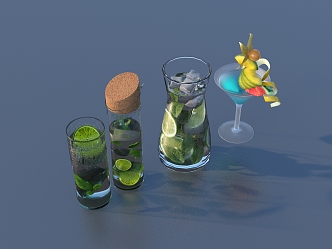 Juice Drink Glass 3d model