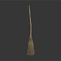 Daily Necessities Broom With Wooden Handle And Natural Fiber Bristles For Home Cleaning