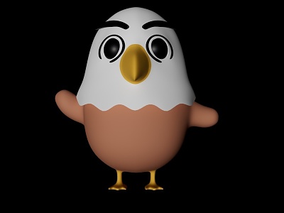 cartoon chicken bird model