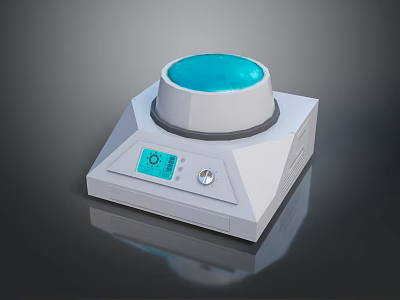 Laboratory Equipment With Blue Transparent Lid White Base Digital Display And Control Knob 3d model