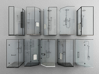 Shower Room Shower Partition Shower Glass Door Bathroom Hardware Shower Room Bathroom Dry and Wet Separation 3d model