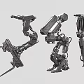 Smart Machines With Mechanical Arms Robotic Joints Industrial Design And Metal Structures