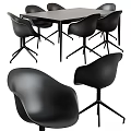 Modern Minimalist Table and Chair Set with Sleek Black Stylish Design