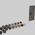 Modern Swing Door With Metal Frame Glass Panel Textured Surface And Modern Lock