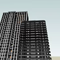 Modern High Rise Buildings With Glass Curtain Walls And Windows Against Sky