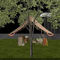 GREENTOW Commercial Equipment With Colorful Transparent Display Panels And Chairs In Outdoor Grass Area