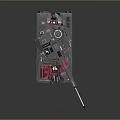 Armored Military Vehicle Tank With Cannon Red Markings And Tracks Design