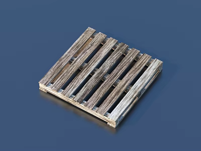 Vintage Wooden Pallet With Rustic Slats For Household Storage And Decor 3d model