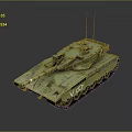 Modern Military Main Battle Tank With Camouflage Paint Main Cannon And Tracks