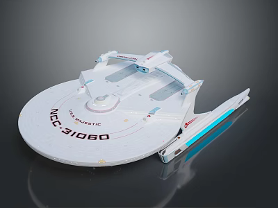 Starfleet Explorer Spacecraft Model With NCC 51060 And Blue Accents 3d model