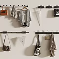 Wall Mounted Hooks with Hanging Bags Clothes Umbrella and Accessories for Home Organization
