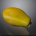 Ripe Yellow Mango on Dark Surface with Reflection
