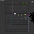 Modern Chest of Drawers with Upholstered Front Gold Accents Wooden Tray Teapot Plant on Top