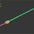 Futuristic Laser Sword Design With Green Glowing Beam Golden Hilt And Blue Accents