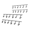 Adjustable Track Mounted Downlights And Spotlights With Multiple Heads For Indoor Lighting 3d model