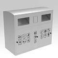 Modern Silver Dual Compartment Recycling Bin With Waste Sorting Icons
