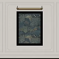 Modern Abstract Painting Framed Wall Art With Blue Tones And Gold Accents
