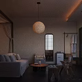 Cozy Warm Minimalist Japanese Style Hotel Guest Room With Comfortable Lounge And Restful Sleeping Space