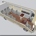Luxury Bus Interior Design With Comfortable Seats Wooden Flooring And Spacious Layout