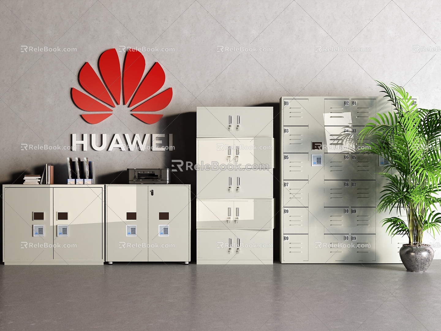 File Cabinet Folder Copier Huawei 3d model