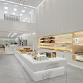 Modern Dessert Shop Bright Interior With Open Layout Glass Display Cases And Fresh Desserts