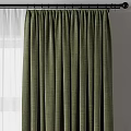Elegant Green Curtains With Sheer White Layers For Window Interior Design 3d model