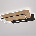 Modern Ceiling Lights With Wooden Elements And Different Shapes White Frame LED Lighting 3d model