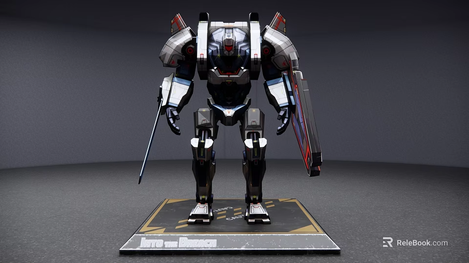 Smart Machine Pacific Rim Robot Model With Sword And Metal Base 3d model
