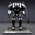 Smart Machine Pacific Rim Robot Model With Sword And Metal Base 3d model