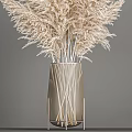 Elegant Pampas Grass Decorative Set With Metallic Vase For Interior Styling