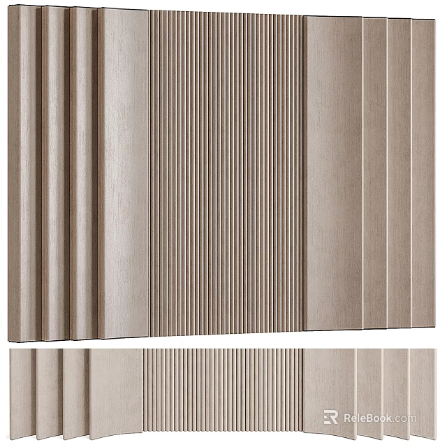 Modern Textured Wall Decor With Various Panel Patterns And Styles 3d model 