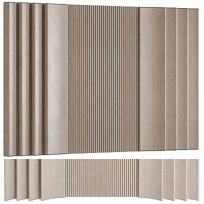 Modern Textured Wall Decor With Various Panel Patterns And Styles 3d model