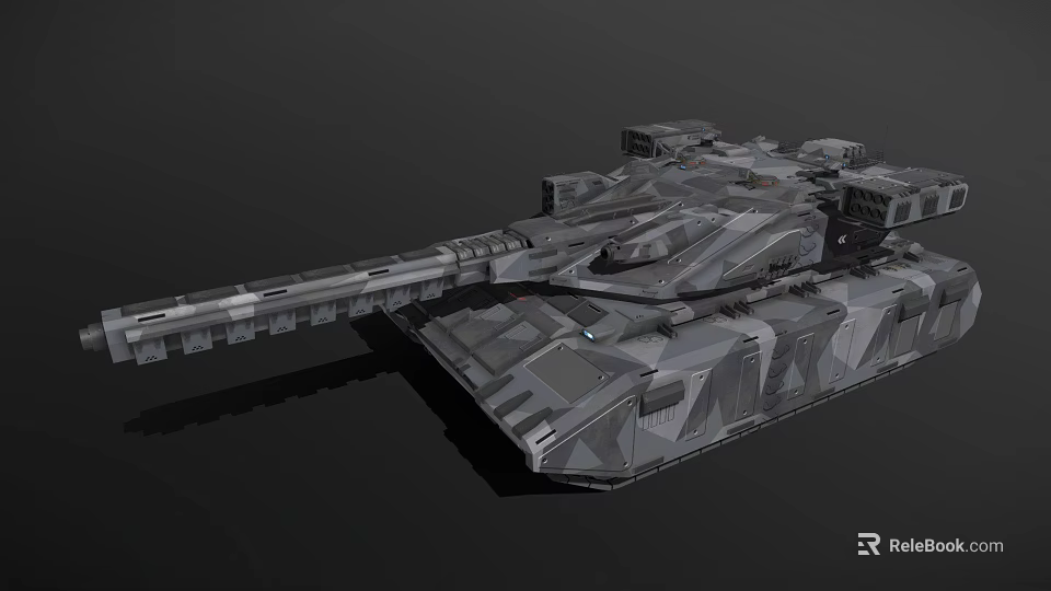 Modern Military Tank With Camouflage Armor Long Cannon And Detailed 3D Design 3d model 