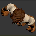 3D Male Character Design With Brown Hair White Shirt Brown Pants And Orange Boots