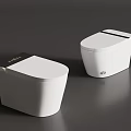 Two Modern White Smart Toilets With Sleek Design And Comfort Features 3d model