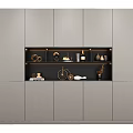 Elegant Modern Wine Cabinet With Glass Doors And Wine Storage Displays