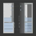 Sleek Stainless Steel Refrigerators and Freezers with Open Door Interior Shelves Drawers and Control Panel