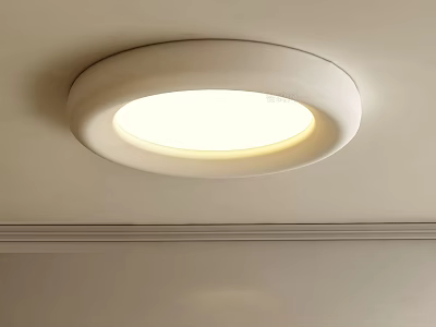 Modern Round White Flush Mount Ceiling Light Brightly Illuminating Living Space 3d model
