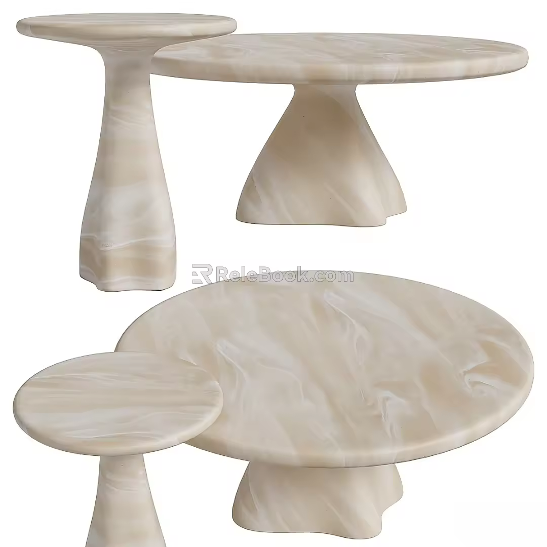 CB2 Espira Milky White Round Table 3d model