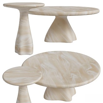 CB2 Espira Milky White Round Table 3d model