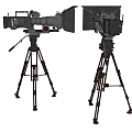 Two Professional Digital Video Cameras With Tripods For Mobile Digital Filming