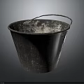 Sturdy Hardware Tool Metal Bucket Featuring Worn Surface And Durable Metal Handle For Various Uses 3d model