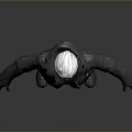 Tactical Character In Black Uniform With White Hat And Red Goggles
