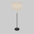 Modern Floor Lamps With Linen Shades And Black Gold Poles
