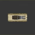Vintage Truck With Canvas Covered Cargo Bed And Metal Structure On Light Sandy Ground